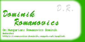 dominik romanovics business card